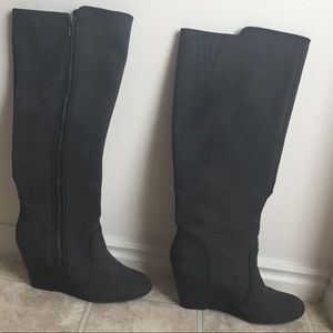 Fergalicious by Fergie “Ornate” gray wedge boot